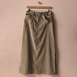 Vintage Y2K Exact Change Tan Belted Maxi Skirt Size 7 EUC